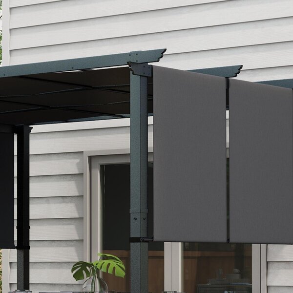 VivaGarden Pergola da Esterno in Acciaio/Poliestere Dimensioni 3x3.5 mt colore Grigio