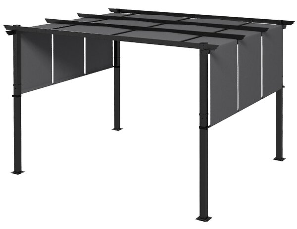 VivaGarden Pergola da Esterno in Acciaio/Poliestere Dimensioni 3x3.5 mt colore Grigio