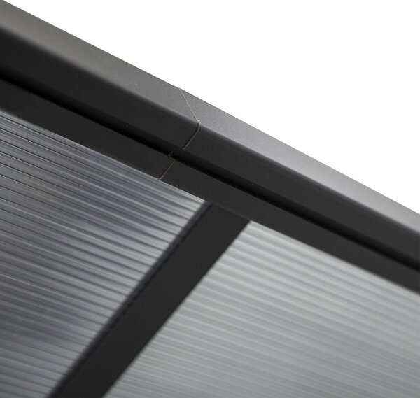 VivaGarden Pergola da Esterno Addossata in Alluminio/Policarbonato Dimensioni 4,35x3 mt colore Grigio
