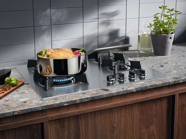 Electrolux Piano Cottura a Gas 4 Fuochi 60 cm colore Inox Serie 700 Ultraflat - KGU643723Z