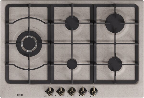 ELLECI Piano Cottura 5 Fuochi a Gas 75 cm colore Avena Country 75 - PGCO75151WS