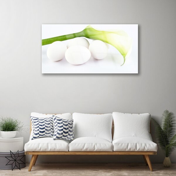 Quadro vetro Uova per il muro 100x50 cm 2 appendini