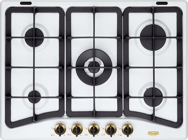 De Longhi Piano Cottura 5 Fuochi a Gas da Incasso Larghezza 68 cm colore Bianco - BF57PRO