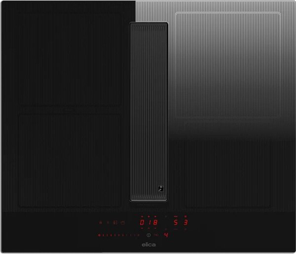 Elica Piano Cottura a Induzione con Cappa Integrata Aspirante 4 Fuochi Larghezza 60 cm in Vetro colore Nero - PRF0196869 NIKOLATESLA VELVET BL/A/60