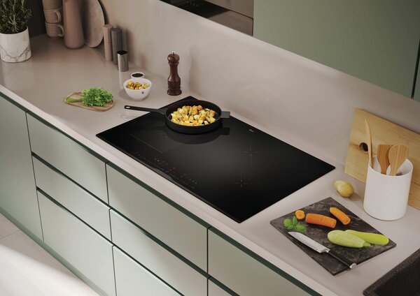 Hoover Piano Cottura a Induzione 4 Fuochi 80 cm in Vetroceramica colore Nero - HIF84DCS