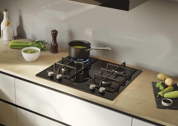 Hoover Piano Cottura a Gas 4 Fuochi 60 cm in Vetro Temperato colore Nero H-HOB 300 - HVG6BR4C3B