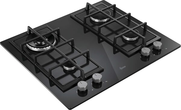 Hoover Piano Cottura a Gas 4 Fuochi 60 cm in Vetro Temperato colore Nero H-HOB 300 - HVG6BR4C3B