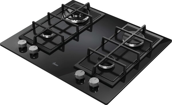 Hoover Piano Cottura a Gas 4 Fuochi 60 cm in Vetro Temperato colore Nero H-HOB 300 - HVG6BR4C3B