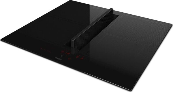 Elica Piano Cottura a Induzione con Cappa Integrata Aspirante 4 Fuochi Larghezza 60 cm in Vetro colore Nero - PRF0196869 NIKOLATESLA VELVET BL/A/60