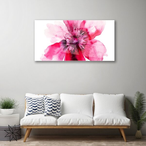 Quadro su vetro Fiore da parete 100x50 cm 2 appendini
