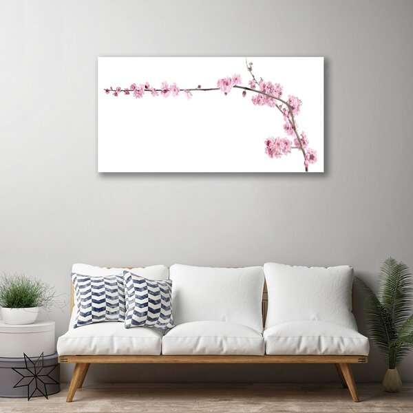 Quadro vetro Fiori da parete 100x50 cm 2 appendini