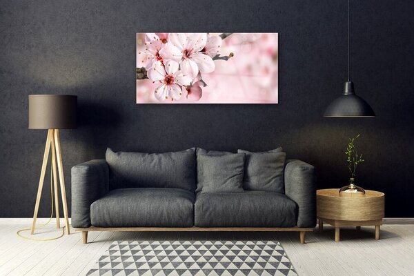 Quadro in vetro Fiori da parete 100x50 cm 2 appendini