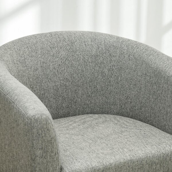 DecHome Poltrona Moderna in Tessuto Lino Dimensioni 74x63x73 cm colore Grigio