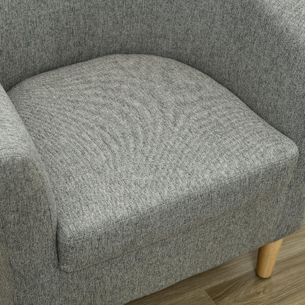 DecHome Poltrona Moderna in Tessuto Lino Dimensioni 74x63x73 cm colore Grigio