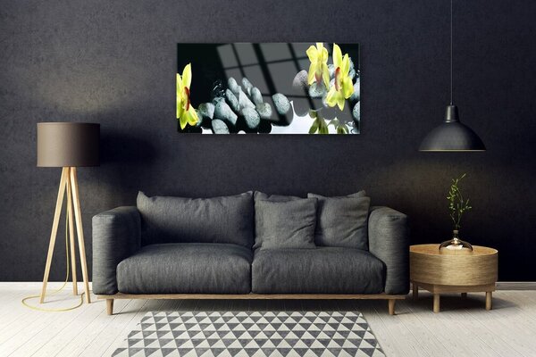 Quadro di vetro Fiore di orchidea 100x50 cm 2 appendini