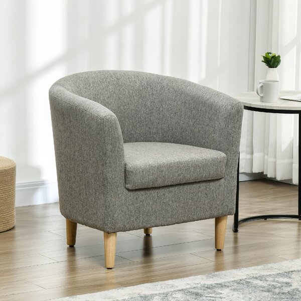 DecHome Poltrona Moderna in Tessuto Lino Dimensioni 74x63x73 cm colore Grigio