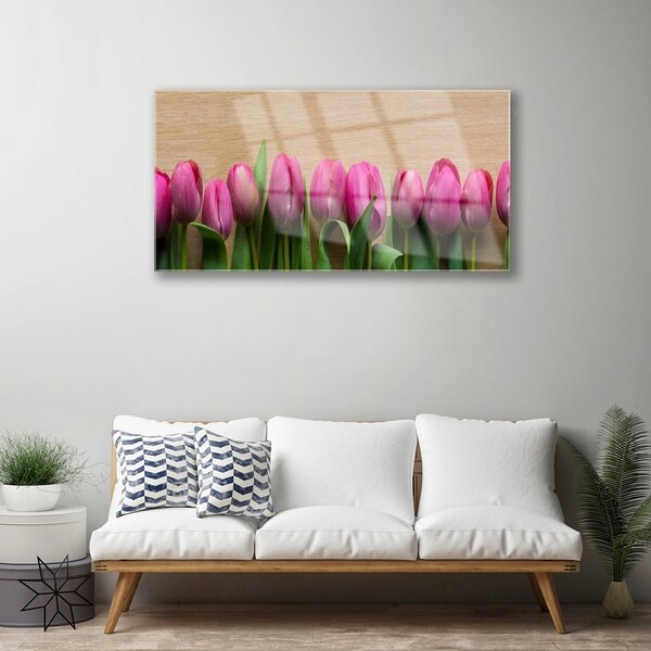 Quadro vetro Fiori da parete 100x50 cm 2 appendini
