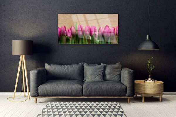 Quadro vetro Fiori da parete 100x50 cm 2 appendini