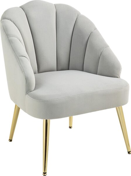 DecHome Poltrona Vintage in Tessuto Velluto Dimensioni 63x65x84 cm colore Grigio