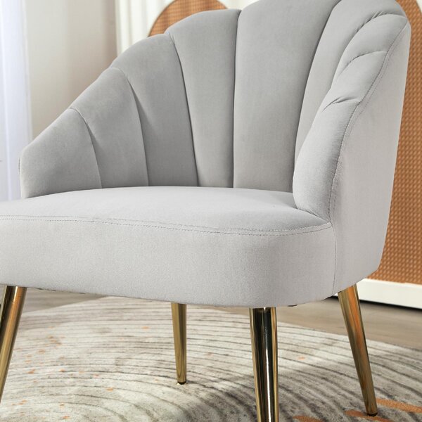 DecHome Poltrona Vintage in Tessuto Velluto Dimensioni 63x65x84 cm colore Grigio