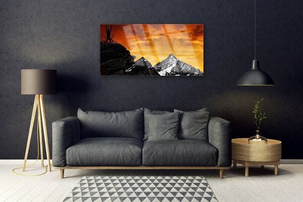 Quadro vetro Paesaggio montano 100x50 cm 2 appendini