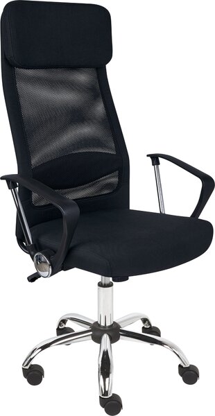 BELIANI Sedia da ufficio in rete nera girevole regolabile in altezza con braccioli forma ergonomica