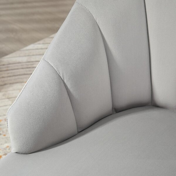 DecHome Poltrona Vintage in Tessuto Velluto Dimensioni 63x65x84 cm colore Grigio