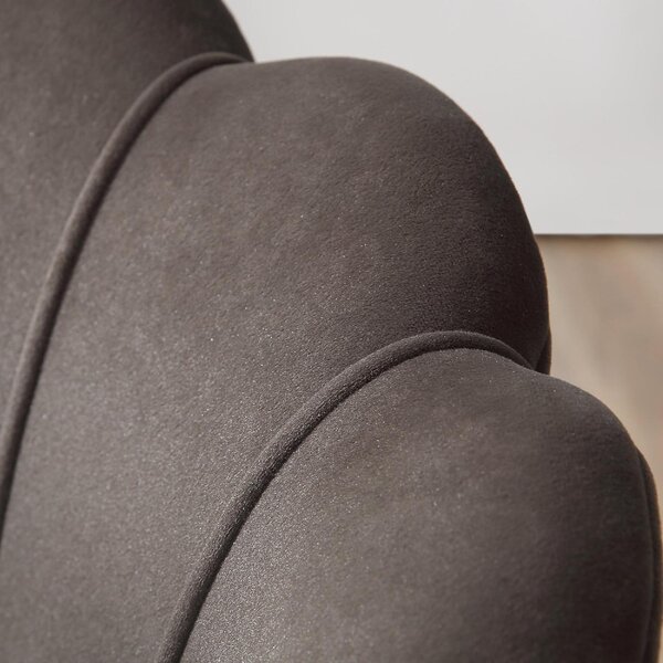 DecHome Poltrona Vintage in Velluto Dimensioni 76x67x74 colore Grigio