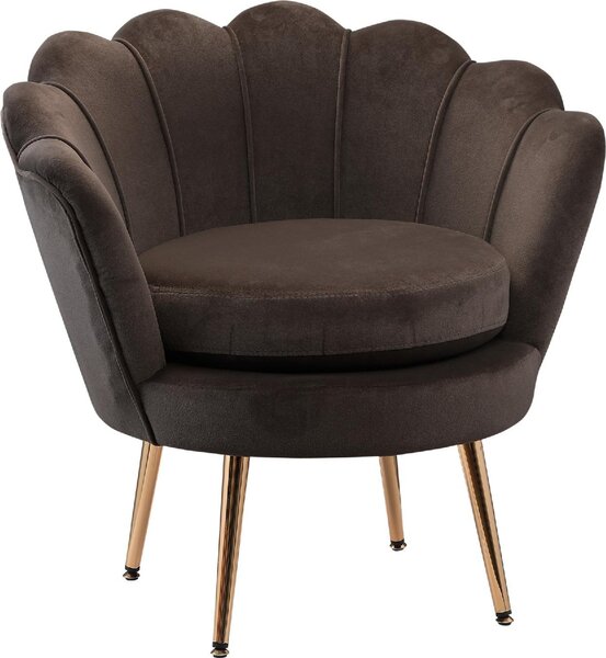 DecHome Poltrona Vintage in Velluto Dimensioni 76x67x74 colore Grigio