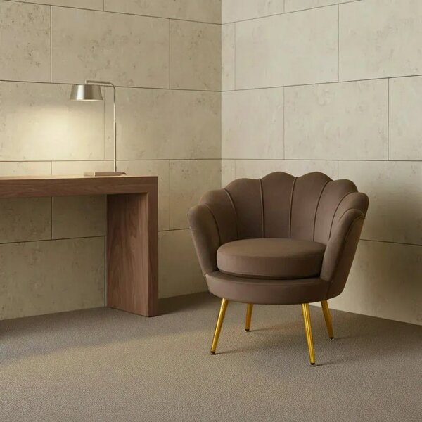 DecHome Poltrona Vintage in Velluto Dimensioni 76x67x74 colore Grigio