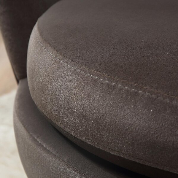 DecHome Poltrona Vintage in Velluto Dimensioni 76x67x74 colore Grigio