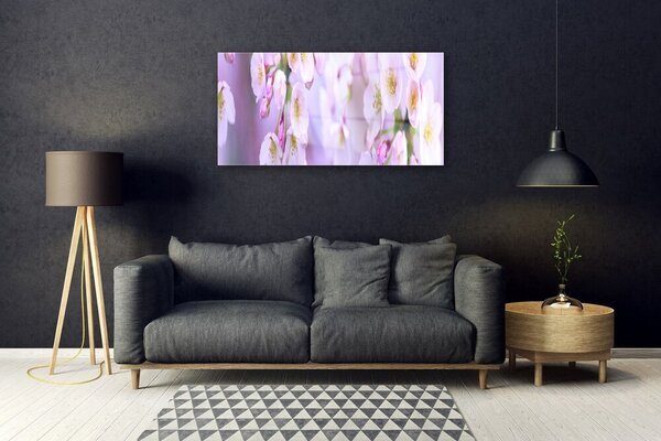 Quadro in vetro Fiori da parete 100x50 cm 2 appendini