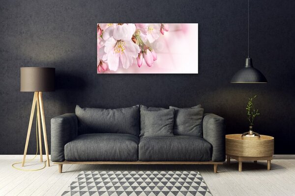 Quadro di vetro Fiori da parete 100x50 cm 2 appendini