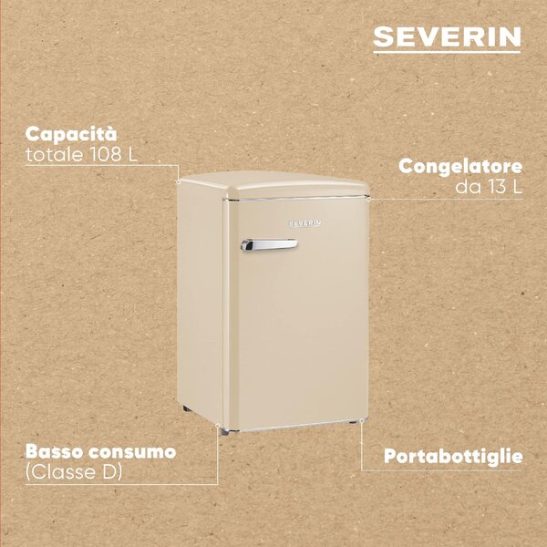 Severin RKS 8833 Mini Frigo Bar Frigorifero Piccolo Capacit 106 Litri Classe D colore Crema