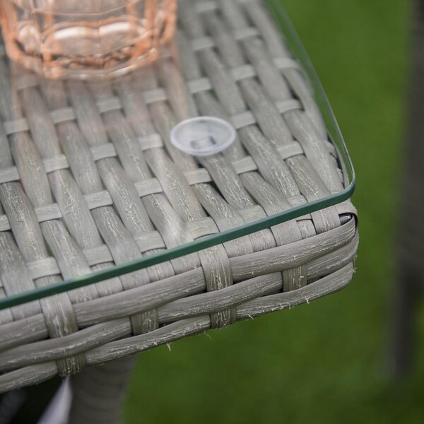 VivaGarden Salotto da Giardino con 2 Poltrone e Tavolino con Cuscini in Rattan PE colore Grigio