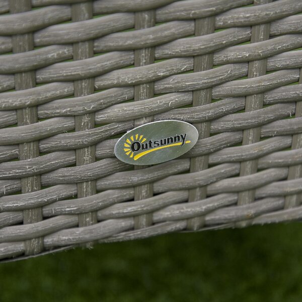 VivaGarden Salotto da Giardino con 2 Poltrone e Tavolino con Cuscini in Rattan PE colore Grigio