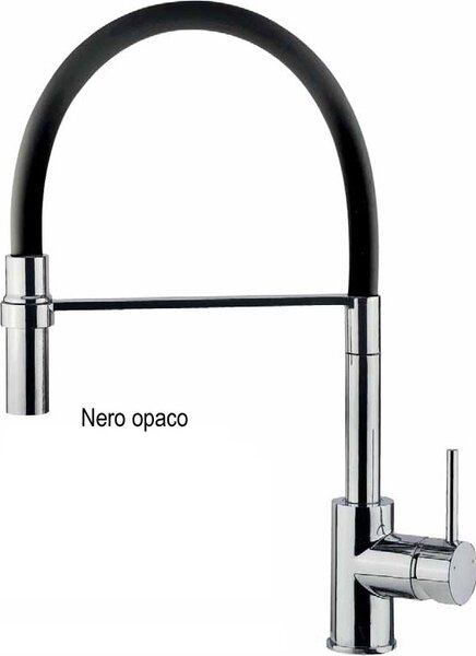 CROLLA Rubinetto Cucina Miscelatore Monocomando con Doccetta Estraibile colore Nero Opaco - ES 593 NO
