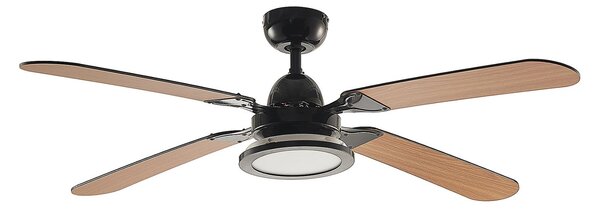 Ventilatore da soffitto LED Tedric, nero, silenzioso, 133 cm - Lucande Lucande, Tedric, Nero, Soggiorno, Metallo, Vintage