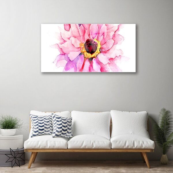 Quadro su vetro Fiore da parete 100x50 cm 2 appendini