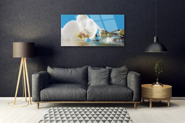Quadro di vetro Fiore Pianta naturale 100x50 cm 2 appendini