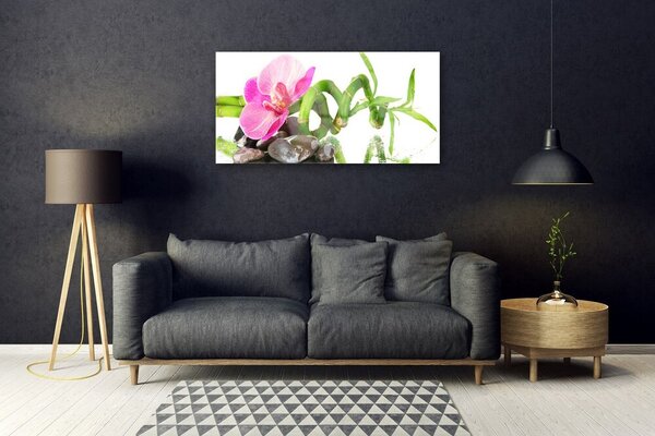Quadro in vetro Fiore Pianta naturale 100x50 cm 2 appendini