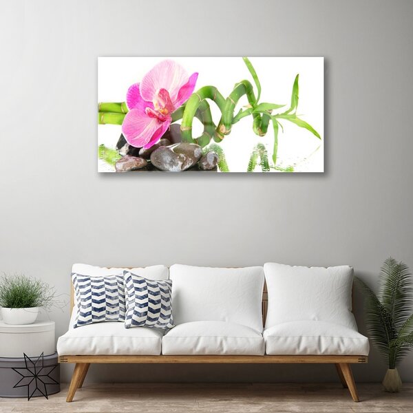 Quadro in vetro Fiore Pianta naturale 100x50 cm 2 appendini