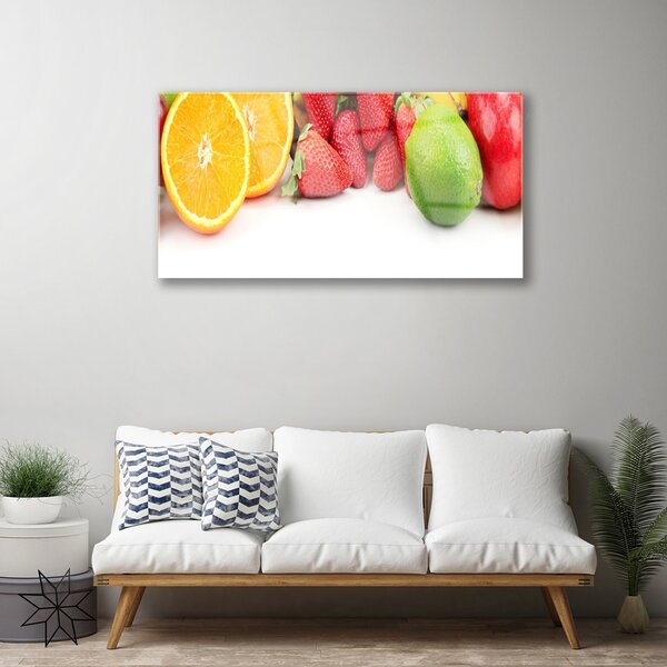 Quadro in vetro Cucina di frutta 100x50 cm 2 appendini