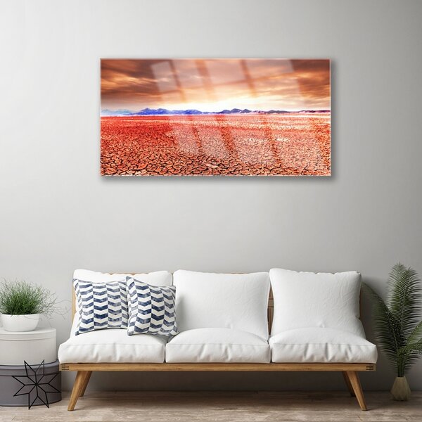 Quadro di vetro Sabbia per paesaggi del deserto 100x50 cm 2 appendini