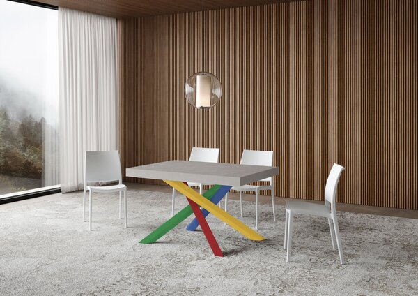 Tavolo Allungabile 120/224x90 cm Volantis Cashmere Gambe Multicolore 4/B