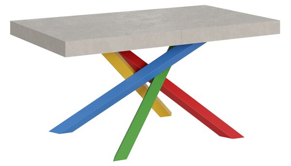 Tavolo Allungabile 160/264x90 cm Volantis Cashmere Gambe Multicolore 4/B