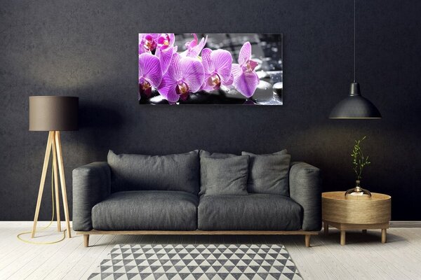 Quadro di vetro Fiore da parete 100x50 cm 2 appendini