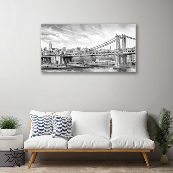 Quadro in vetro Architettura a ponte 100x50 cm 2 appendini