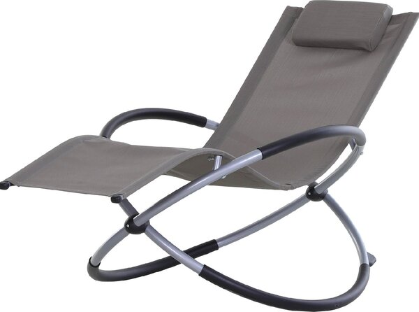 VivaGarden Sdraio da Giardino a Dondolo Cuscino Poggiatesta in Acciaio/Tessuto Dimensioni 154x80x84 cm colore Grigio