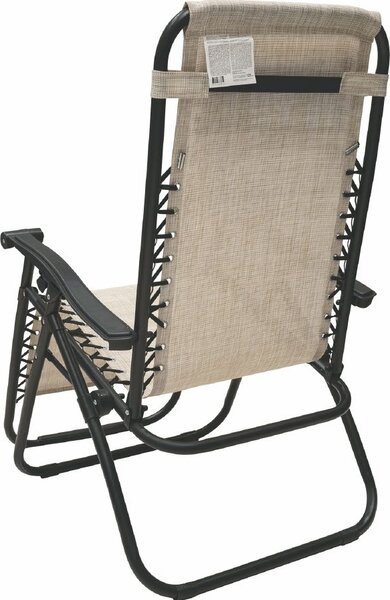 Galileo Sdraio da Giardino Pieghevole con Poggiagambe Schienale Reclinabile e Cuscino Poggiatesta in Metallo Dimensioni 65x90x108 cm colore Avorio 